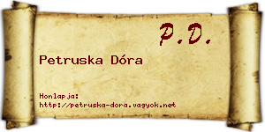 Petruska Dóra névjegykártya
